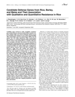 Candidate defense genes from rice, barley, and maize and their association with qualitative and quantitative resistance in rice