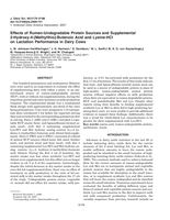 Effects of Rumen-Undegradable Protein Sources and Supplemental 2-Hydroxy-4-(Methylthio)-Butanoic Acid and Lysine·HCl on Lactation Performance in Dairy Cows