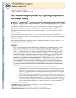 LPA3-mediated lysophosphatidic acid signalling in embryo implantation and spacing