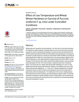 Effect of Low Temperature and Wheat Winter-Hardiness on Survival of Puccinia striiformis f. sp. tritici under Controlled Conditions
