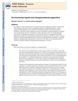 Environmental signals and transgenerational epigenetics