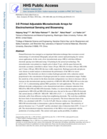 3-D printed adjustable microelectrode arrays for electrochemical sensing and biosensing