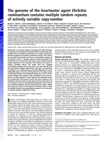 The genome of the heartwater agent Ehrlichia ruminantium contains multiple tandem repeats of actively variable copy number