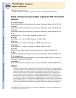 Rapid extraction and preservation of genomic DNA from human samples