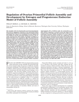 Regulation of ovarian primordial follicle assembly and development by estrogen and progesterone: endocrine model of follicle assembly