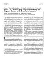 Role of basic-helix-loop-helix transcription factors in Sertoli cell differentiation: identification of an E-box response element in the transferrin promoter