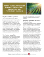 Testing agricultural water for fruit and vegetable production and postharvest handling