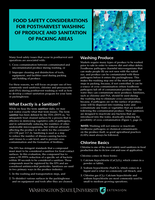 Food safety considerations for postharvest washing of produce and sanitation of packing areas