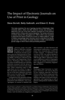 The Impact of Electronic Journals on Use of Print in Geology