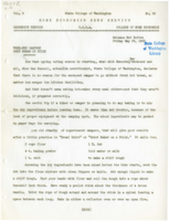 Home Economics News Service, volume 03, number 25: Week-End Campers Bake Bread On Stick; Chinaware; Making the Most of Your Looks; Closet Conveniences Aid Care of Clothes