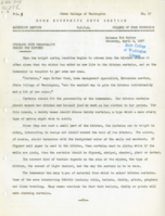 Home Economics News Service, volume 03, number 17: Curtains With Personality Needed For Kitchen; Apples In Relation to Health; Two-In-One Is Turnip Claim; Appetite: How it Affects the Utilization of Food