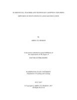 IN-SERVICE ELL TEACHERS AND TECHNOLOGY ADOPTION: EXPLORING DIFFUSION OF INNOVATIONS IN LANGUAGE EDUCATION