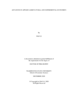 ADVANCES IN APPLIED AGRICULTURAL AND EXPERIMENTAL ECONOMICS
