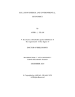 ESSAYS ON ENERGY AND ENVIRONMENTAL ECONOMICS