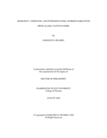RESILIENCY, STRENGTH, AND PURPOSEFULNESS: STORIED-NARRATIVES  FROM ALASKA NATIVE ELDERS