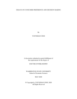 ESSAYS ON CONSUMER PREFERENCE AND DECISION-MAKING
