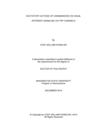 EXCITATORY ACTIONS OF CANNABINOIDS ON VAGAL AFFERENT SIGNALING VIA TRP CHANNELS