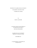The Effect of Gamification on Motivation and Engagement in Three WSU College Courses
