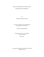 MILITARY PERSONNEL POST DEPLOYMENT REINTREGRATION EXPERIENCES