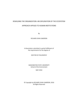 REWILDING THE ORGANIZATION: AN EXPLORATION OF THE ECOSYSTEM APPROACH APPLIED TO HUMAN INSTITUTIONS