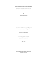 ENVIRONMENTAL AND BIOLOGICAL STRESSORS IN RELATION TO HONEY BEE COLONY COLLAPSE