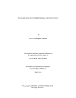 The Dark Side of Entrepreneurial Crowdfunding