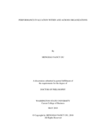 PERFORMANCE EVALUATION WITHIN AND ACROSS ORGANIZATIONS