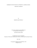 Experiences with Student Playwriting in a Middle School Theatre Classroom