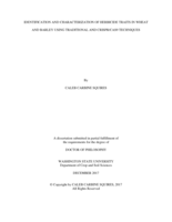 IDENTIFICATION AND CHARACTERIZATION OF HERBICIDE TRAITS IN WHEAT AND BARLEY USING TRADITIONAL AND CRISPR/CAS9 TECHNIQUES