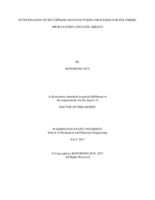 INVESTIGATION OF MULTIPHASE MANUFACTURING PROCESSES FOR POLYMERIC MICRO-LENSES AND LENS ARRAYS