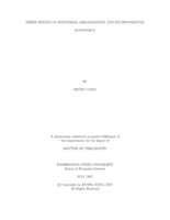 Three Essays on Industrial Organization and Environmental Economics
