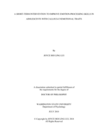 A Short-term Intervention to Improve Emotion-processing Skills in Adolescents with Callous-Unemotional Traits