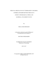 Prenatal Origins of Infant Temperament: Exploring Interrelationships Between Pregnancy Anxiety, Physiological Stress, and Maternal Attachment Status