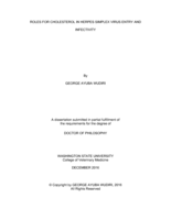 ROLES FOR CHOLESTEROL IN HERPES SIMPLEX VIRUS ENTRY AND INFECTIVITY