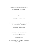 Mouse ultrasonic vocalizations: From emission to encoding