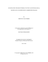 INVESTIGATING THE BIOSYNTHESIS, FUNCTION AND PHYSIOLOGICAL SIGNIFICANCE OF ISOPRENOIDS IN ARABIDOPSIS THALIANA
