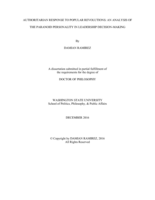 AUTHORITARIAN RESPONSE TO POPULAR REVOLUTIONS: AN ANALYSIS OF THE PARANOID PERSONALITY IN LEADERSHIP DECISION-MAKING