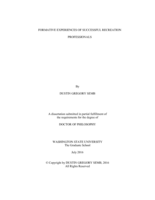Formative Experiences of Successful Recreation Professionals