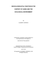 MUSCULOSKELETAL FUNCTION IN THE CONTEXT OF AGING AND THE ECOLOGICAL ENVIRONMENT
