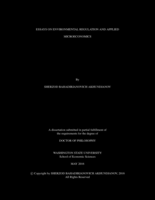 ESSAYS ON ENVIRONMENTAL REGULATION AND APPLIED MICROECONOMICS