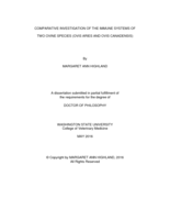 COMPARATIVE INVESTIGATION OF THE IMMUNE SYSTEMS OF TWO OVINE SPECIES (OVIS ARIES AND OVIS CANADENSIS)