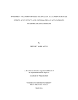 INVESTMENT VALUATION OF GREEN TECHNOLOGY ACCOUNTING FOR SCALE EFFECTS, SCOPE EFFECTS, AND EXTERNALITIES: AN APPLICATION TO ANAEROBIC DIGESTER SYSTEMS