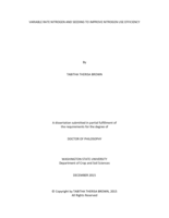 VARIABLE RATE NITROGEN AND SEEDING TO IMPROVE NITROGEN USE EFFICIENCY