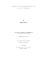 Specters of Empire: Remembrance of the Great War in the Irish Free State, 1914-1937