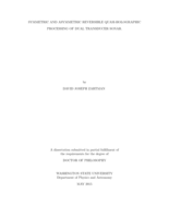 SYMMETRIC AND ASYMMETRIC REVERSIBLE QUASI-HOLOGRAPHIC PROCESSING OF DUAL TRANSDUCER SONAR.