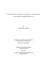 Characterization of the effects of free fatty acid receptor 4 (FFA4) agonists on human cancer cells