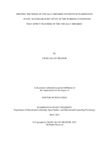 Meeting the Needs of Visually Impaired Students in Washington State: An Exploratory Study of the Working Conditions that Affect Teachers of the Visually Impaired