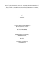 WORLD-WIDE COMPARISONS ON THE RELATIONSHIPS AMONG ENVIRONMENTAL DEGRADATION, ECONOMIC DEVELOPMENT, AND ENVIRONMENTAL CONCERN