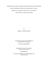 HYDROLOGIC DYNAMICS CONTROL DISSOLVED ORGANIC MATTER EXPORT FROM WATERSHEDS: FIELD-SCALE PROCESSES IN A SMALL, ARTIFICIALLY DRAINED AGRICULTURAL CATCHMENT, AND PATTERNS ACROSS ECOSYSTEMS