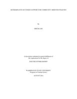 DETERMINANTS OF CITIZEN SUPPORT FOR COMMUNITY ORIENTED POLICING